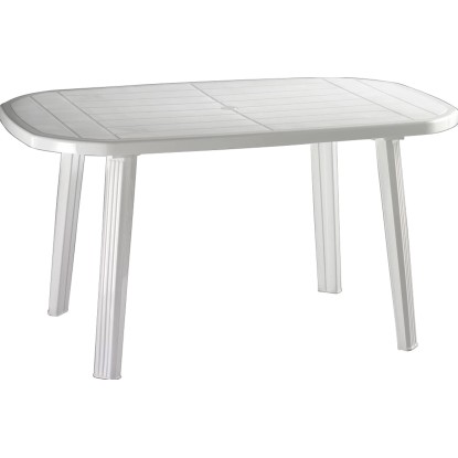 Műanyag asztal Salomone ovális fehér 135 cmx 84 cm x 73 cm