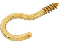 Ívelt sárgaréz csavaros kampó átmérő 3,3 x 50 mm 6 db Ívelt sárgaréz csavaros kampó átmérő 3,3 x 50 mm 6 db