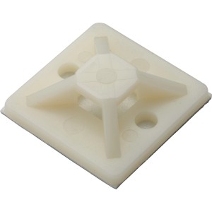 Fehér ragasztótalp (3x3 cm) kábelkötegelőhöz, 20 db kábelrögzítéshez.