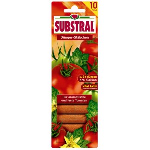 Substral paradicsomtrágya rudak, 10 darab. Paradicsomtrágya aromás és kemény paradicsomokhoz.