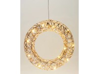 Karácsonyi dekor koszorú 20 LED melegfehér vas 30 x 7 x 30 cm arany Karácsonyi dekor koszorú 20 LED melegfehér vas 30 x 7 x 30 cm arany