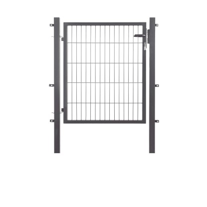 Egyszárnyú fémkapu kétrudas hálós kerítéspanelhez antracit keret 100 cm x 100 cm