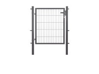 Egyszárnyú fémkapu kétrudas hálós kerítéspanelhez antracit keret 100 cm x 100 cm