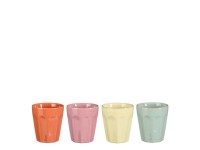 Mica Decorations Rico Senseo csésze sár. narancs zöld pink 4 db 8 cm x Át 7,5 cm