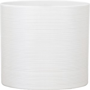 Scheurich 828 virágcserép, Ø 23 cm, Panna, kerámia finom vízszintes barázdákkal.