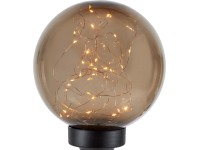 LED-es napelemes gömb földbe szúrható tüskével 20 cm átmérő LED-es napelemes gömb földbe szúrható tüskével 20 cm átmérő