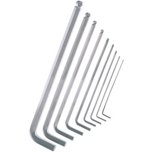 9 darabos LUX gömbfejű imbuszkulcs készlet (1,5-10 mm) króm-vanádium acélból.