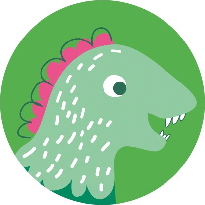 Komar nemszőtt fotótapéta Dot Little DinoTyranno öntapadó átmérő 125 cm