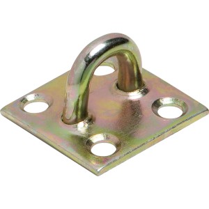 Erős horganyzott szemes lemez, 50x50x20 mm, kapuzárakhoz és rögzítésekhez.