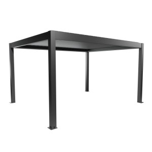 Biohort Pergola 4,5x3,5 m sötétszürke metál színben, egy modern teraszfedés.