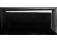 Metro Facette fali csempe 7,5 cm x 15 cm fekete mázas fényes