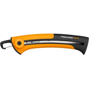 Fiskars kézi fűrész 16 cm-es fűrészlappal, narancs-fekete nyél övcsipesszel.