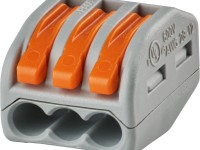 Wago vezetékösszekötő kapocs 3-pólusú szürke-narancs 50 darab Wago vezetékösszekötő kapocs 3-pólusú szürke-narancs 50 darab