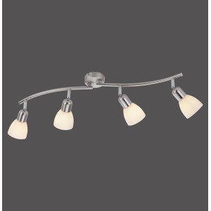 Acélszínű Just Light Karo spotlámpa négy lámpával, 90x21 cm, E14-es izzókhoz.