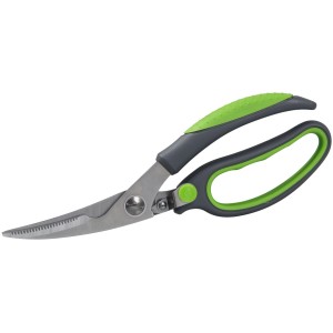 Fackelmann Inox szárnyasolló, 23 cm, zöld-szürke nyéllel. Konyhai eszköz szárnyasok vágásához.