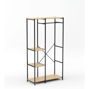 Kevin előszoba fal fém váz MDF lap 90x40x170 cm - polconkénti teherbírás: 5 kg
