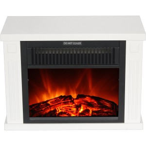 Fehér EL Fuego Brügge elektromos kandalló láng effektussal és fűtési funkcióval.
