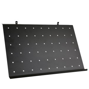 Fekete cipőtartó akusztikus panelhez, 46x22,5 cm, csavarokkal. Panelrögzítő tartozék.