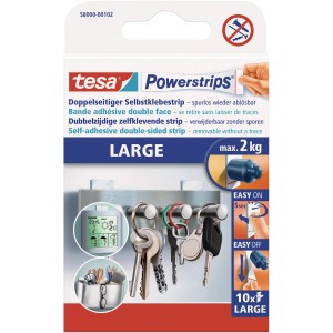 Tesa Powerstrips Large, 10 darab, nyommentes eltávolításhoz és erős tartáshoz.