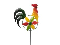 Kakas leszúrható kerti dísz szélkerékkel 80 cm