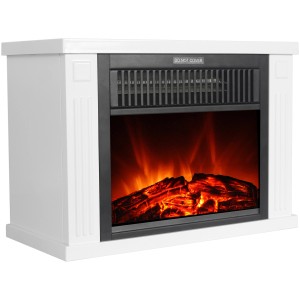 Fehér EL Fuego Brügge elektromos kandalló láng effektussal, 1,2 kW teljesítmény.
