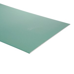 Zöld, impregnált gipszkarton lap, 12,5x600x2000 mm, nedves helyiségekbe.