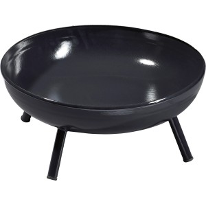 Fekete OBI Medford tűzrakóhely acélból, Ø 44 cm, tábortüzekhez a kertben.