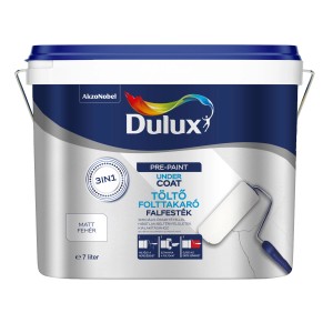 Vödör fehér Dulux alapozó/folteltávolító festék, 7 liter.