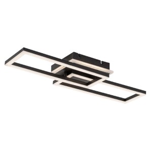 Modern fekete LED mennyezeti lámpa geometrikus dizájnnal lakóterekbe.
