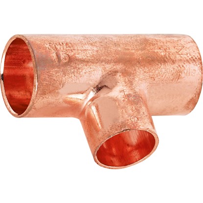 Forrasztható szűkítő T-idom 15 mm x 12 mm x 15 mm réz