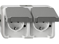 Merten Aquastar Schuko- kettős csatlakozó vízszintes elrendezés Merten Aquastar Schuko- kettős csatlakozó vízszintes elrendezés