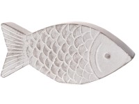 Hal dekor figura beton 9 cm x 20 cm x 4 cm szürke-fehér koptatott Hal dekor figura beton 9 cm x 20 cm x 4 cm szürke-fehér koptatott