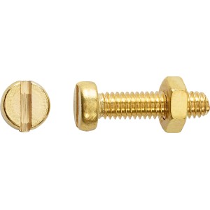 Hengeres fejű menetes csavar PZ sárgaréz M3 x 10 mm 8 db + anya