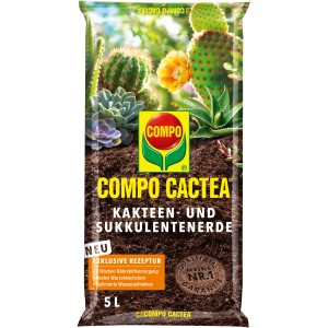 Compo Cactea kaktuszföld 5 l: Speciális föld kaktuszok és pozsgás növények számára, zsákban.