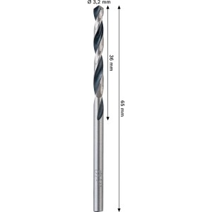 Bosch fémfúró készlet, 2 részes, HSS, Ø 3,2 mm, hengeres szár fúrókhoz.