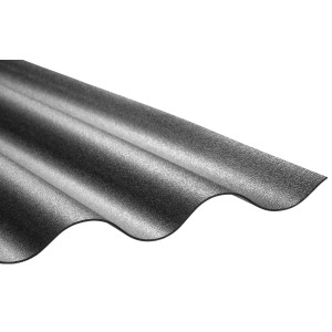 Fekete PVC hullámlemez Sinus 76/18, 80x120 cm, műanyag tetőfedéshez.
