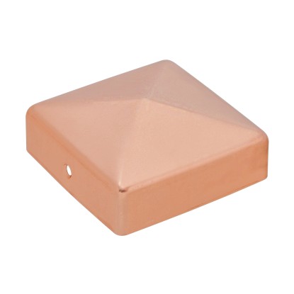 Négyszögletes oszlopsapka  caponlakkal bevont réz  71 mm x 71 mm