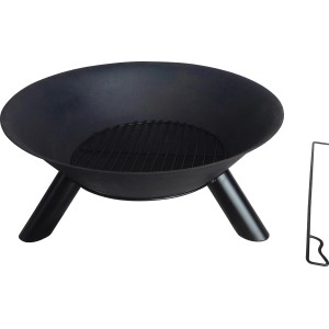 CMI Rona tűzrakó tál, Ø 75 cm, acél, háromlábú állvánnyal és piszkavasal.