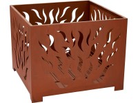 Lángmintás fém tűzgyújtó kosár rozsdás kivitel 38 cm