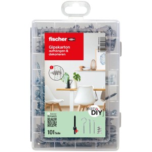 Fischer EasyDIY Box Gipszkarton (101 darab) átlátszó műanyag dobozban, dübel készlet gipszkarton falakhoz.