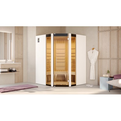 Weka infraszauna Osby sarokkivitelben felületsugárzókkal