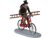 Lemax karácsonyi dioráma kerékpáros kéményseprő