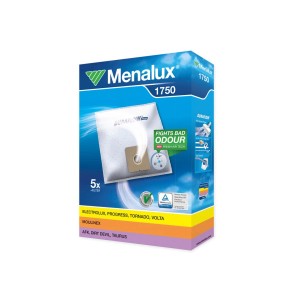 Menalux 1750 porszívózsák, 5 darab, alkalmas Electrolux, Progress, Tornado, Volta, Moulinex, AFK, Dirt Devil, Taurus készülékekhez