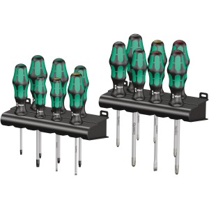 Wera csavarhúzó készlet, 14 darabos, Phillips, lapos és Torx, tartóban.