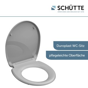 Schütte WC ülőke Grey Duroplast SoftClose és gyorsrögzítő funkcióval.