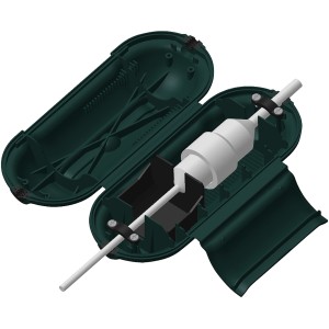 Nyitott zöld Safebox Klein IP44 kültéri csatlakozókhoz.