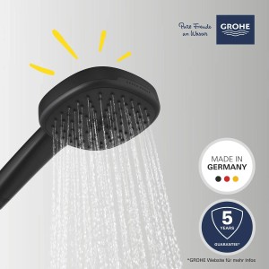 Grohe Vitalio Comfort 110 kézi zuhany, matt fekete, 2 sugárral és vízsugárral.