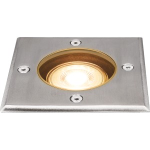 Négyzet alakú LED süllyesztett padló lámpa, 35W, rozsdamentes acél kültéri használatra.