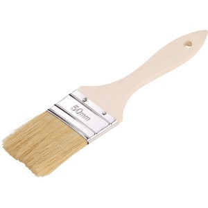 LUX lapos ecset, 50 mm széles, természetes sörtékkel és fa nyéllel.