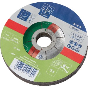 LUX Classic vágótárcsa kőhöz, Ø 125 mm, 5 db-os csomag. Sarokcsiszoló tartozék.